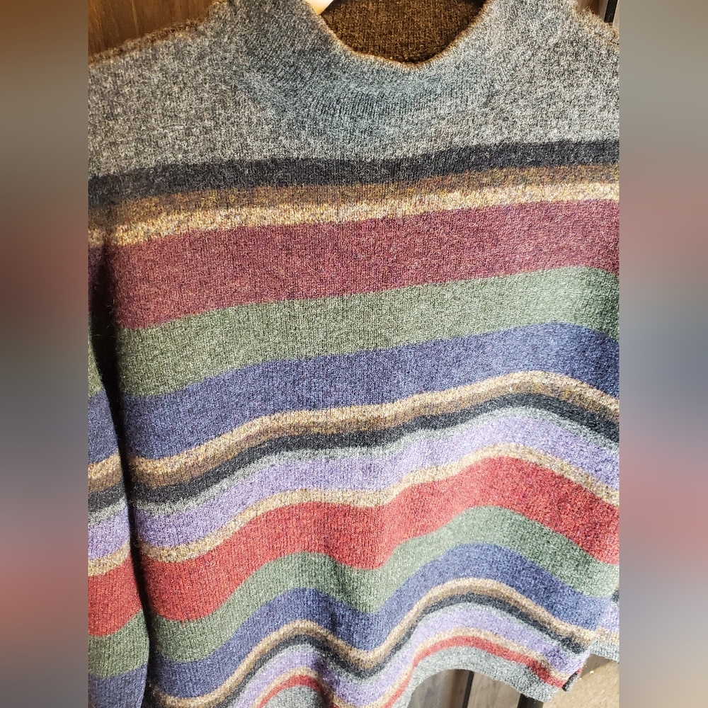 Ralph Laure Lambswool Colorful Striped Woman’s Sweater Size M - Picture 2 of 6